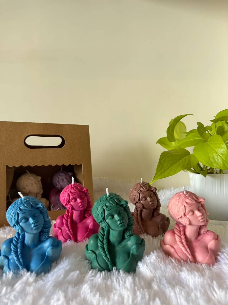 Braided Lady Bust Candle