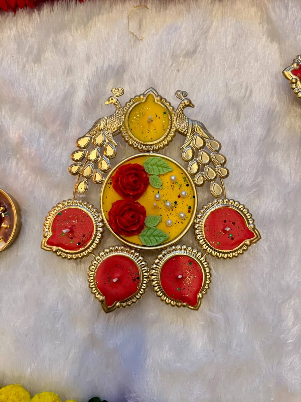 Peacock Diya Stand